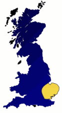 map of UK highlighting East Anglia